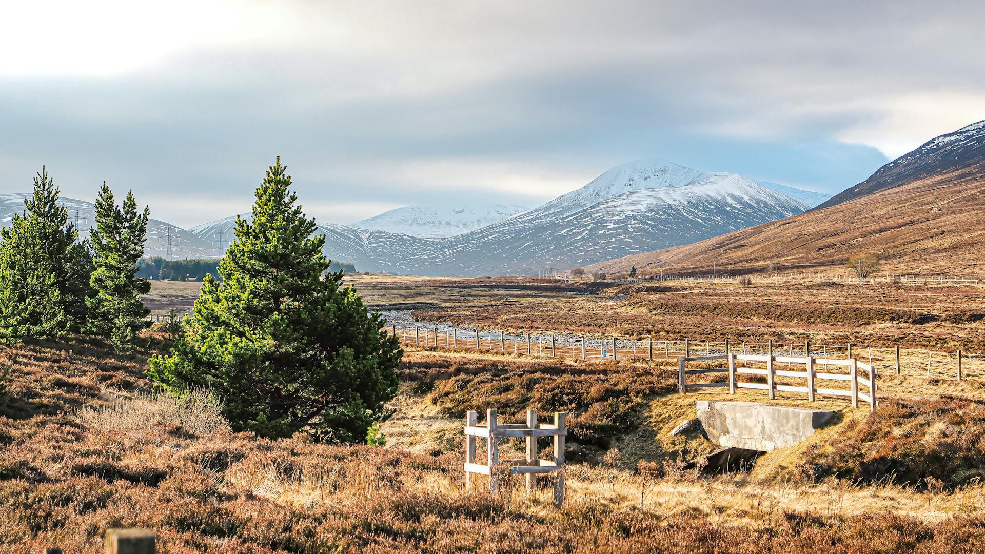 Scottish Highlands landscape in autumn colors